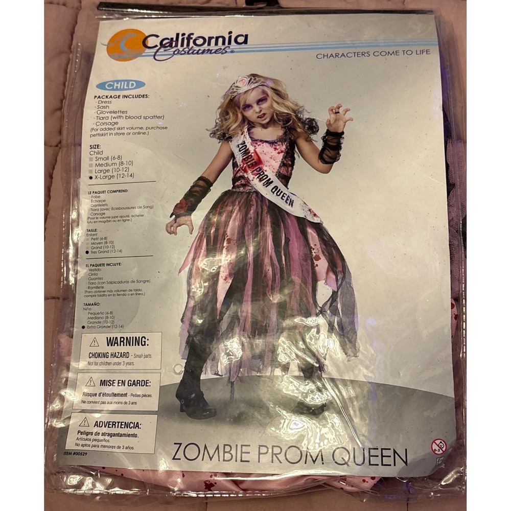 NEW California‎ Costumes Zombie Prom Queen Costume Child XL 12-14 Halloween